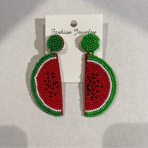 Watermelon Beaded Earrings